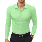 Stretch White Button-Down Mens Plus-Size Shirt