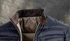 Vintage Leather Quilted Patchwork Thermal ZipUp Outdoor Jacket