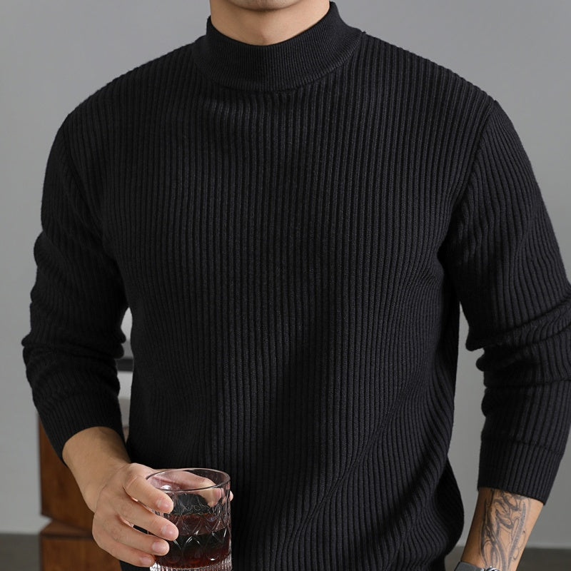 Mens Warm Korean-style With Vertical Stripes For Layering
