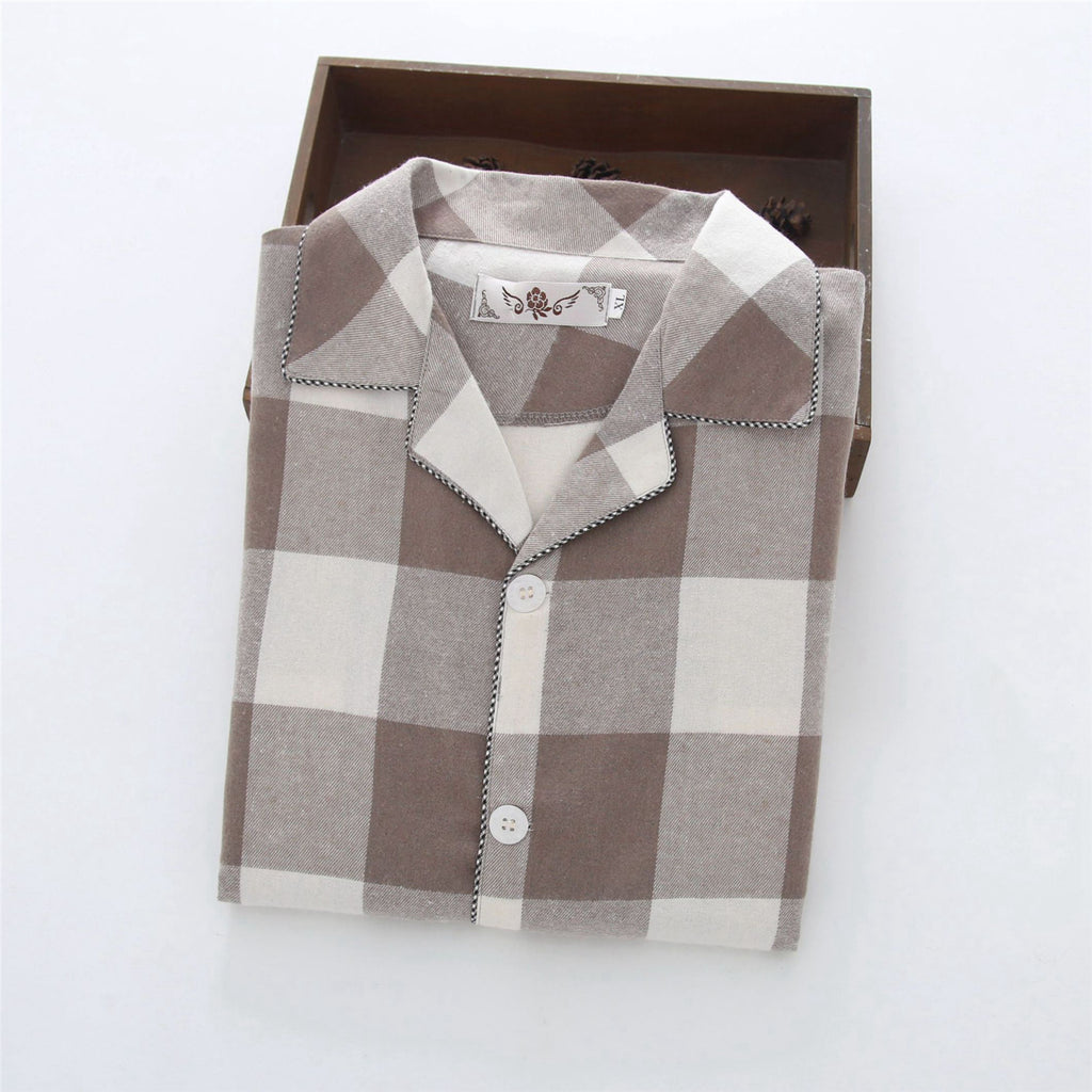 Men's Warm Cloth Flannel Pajama Suit