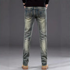 Mens Casual Stretch Slimming Retro Blue Skinny Jeans