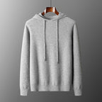Men's Solid Color Casual Hooded Knitted Sweatshirt Long Pants Set