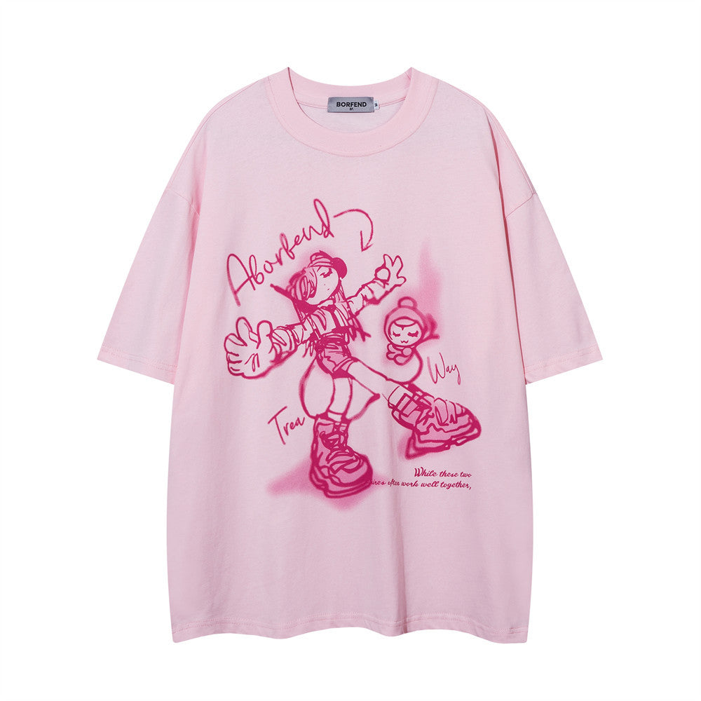 Cartoon Cotton T-shirt For Men And Women