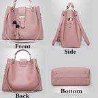 Womens Purse And Handbag 3Pcs Bag Set Tassel Tote Clutch Satchel Top Handle Shoulder Bag