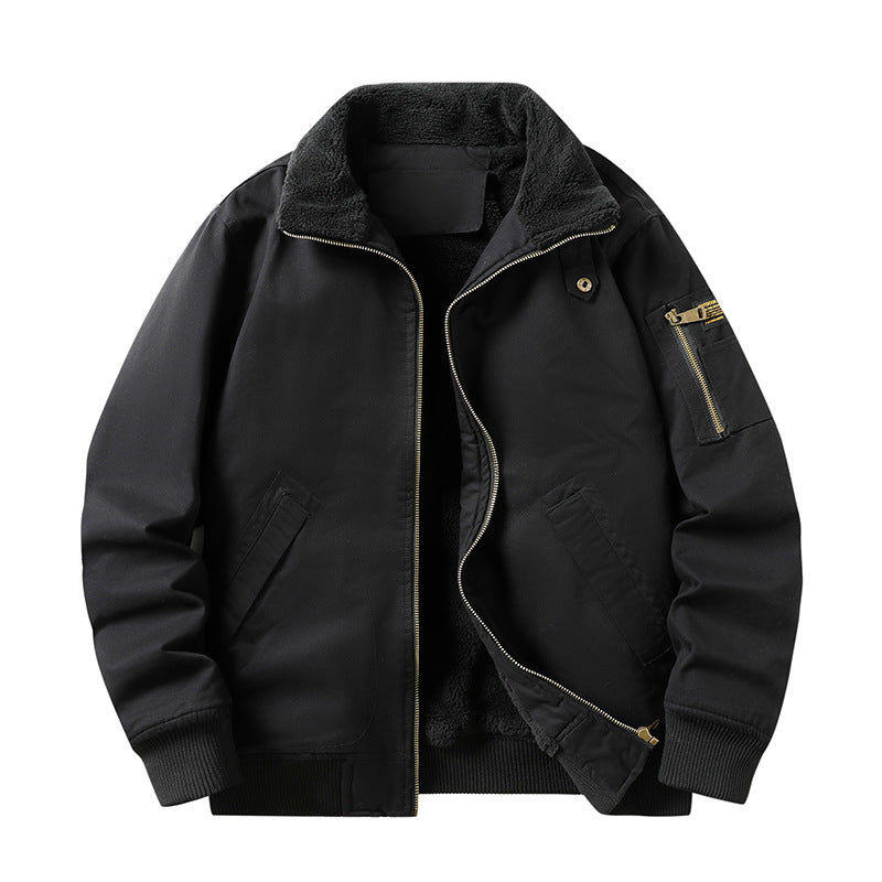 Stylish Winter Fleece-lined Aviator Jacket