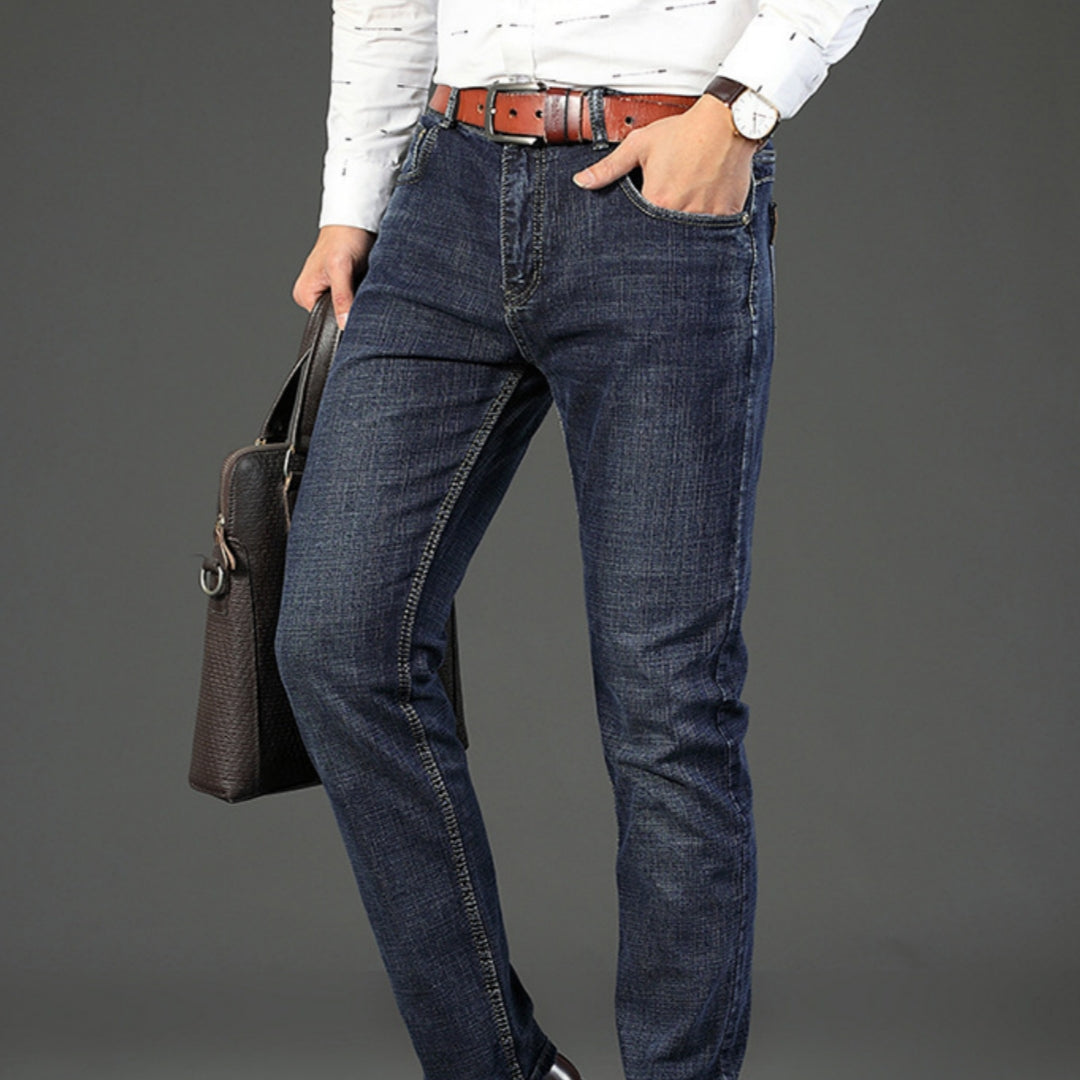 Men's Slim-Fit Washed Loose Denim Jeans