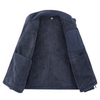 Mens Thickened Fleece Multi-Pocket Casual Jacket