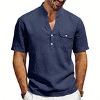 Men's Solid Color Linen T-shirt