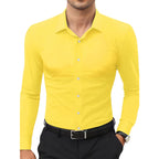 Stretch White Button-Down Mens Plus-Size Shirt