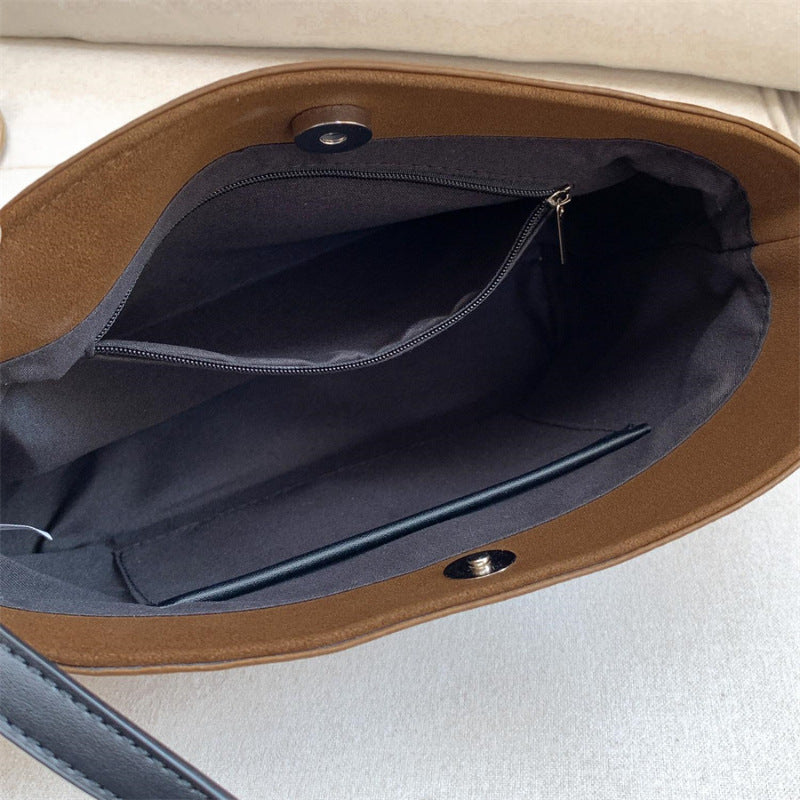 Retro Suede-Like Simple All-Match Tote Bag For Women