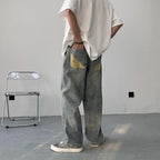 Men's Fashionable Plus-Size Loose Straight-Leg Jeans
