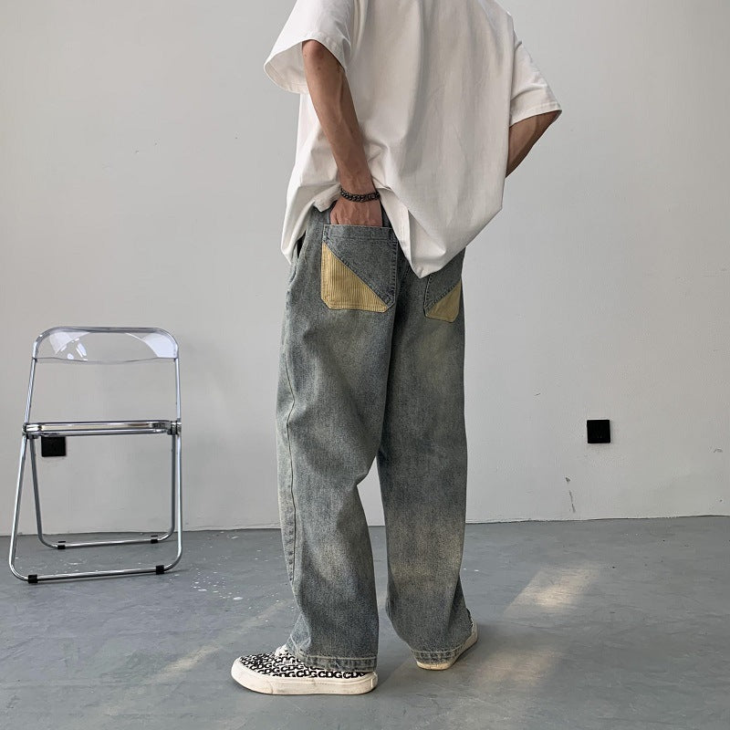 Men's Fashionable Plus-Size Loose Straight-Leg Jeans