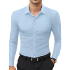 Stretch White Button-Down Mens Plus-Size Shirt