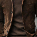 Mens Retro Casual Suede Work Jacket