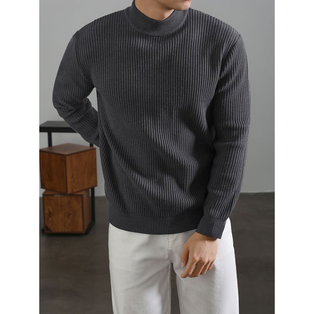 Mens Warm Korean-style With Vertical Stripes For Layering