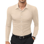 Stretch White Button-Down Mens Plus-Size Shirt
