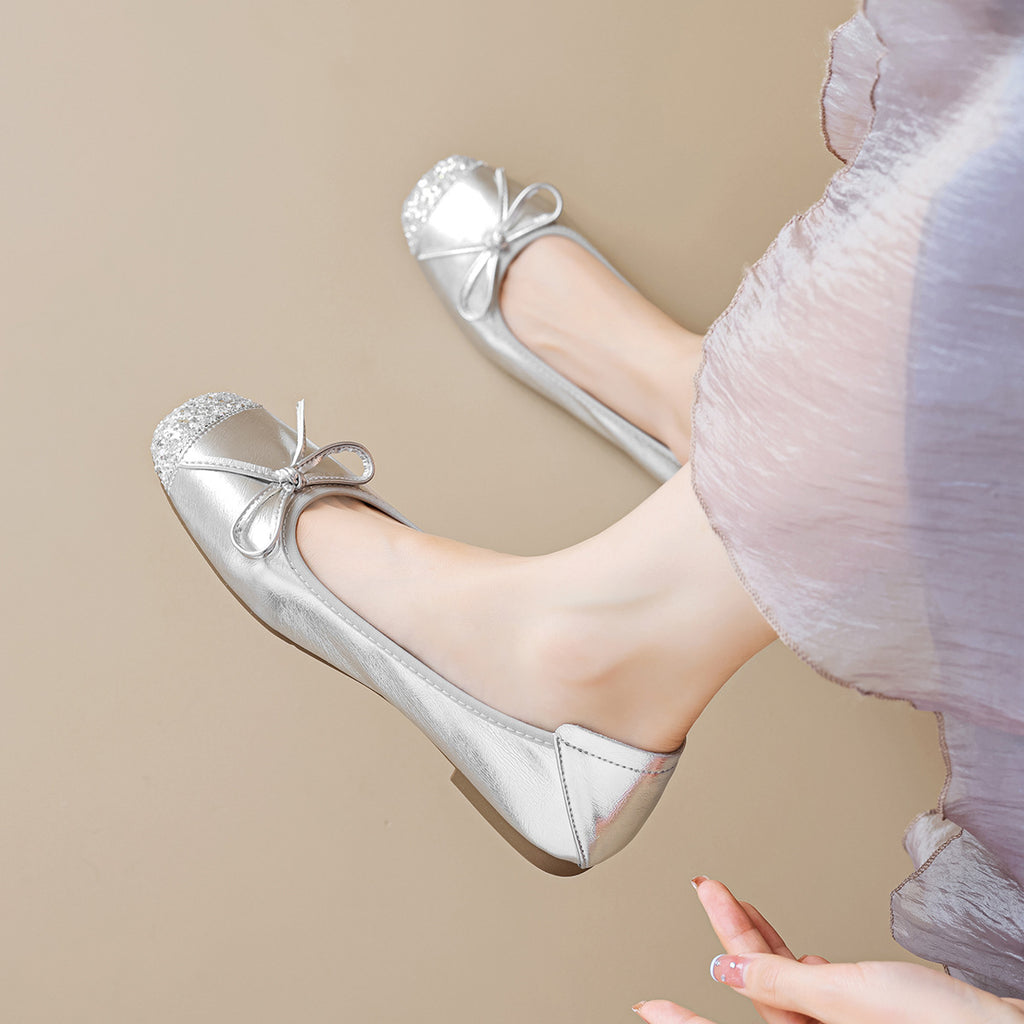 Women's Soft-soled Low-cut Bow-tie Flat Shoes