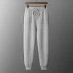 Men's Solid Color Casual Hooded Knitted Sweatshirt Long Pants Set