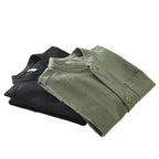 Mens Retro Linen Long-Sleeve Shirt