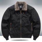 Mens Fleece-lined Loose-fit Plus-size Coat