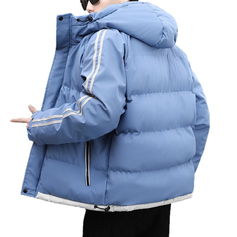 Thickened Warm New-Style Mens Korean-Style Hooded Casual Jacket