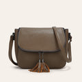 European And American-style Fashionable Flip-top Saddle Bag With Tassels