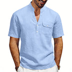 Men's Solid Color Linen T-shirt