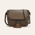 European And American-style Fashionable Flip-top Saddle Bag With Tassels