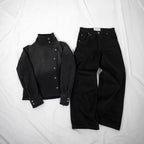Street-style Printed Straight-leg Washed Denim Jeans