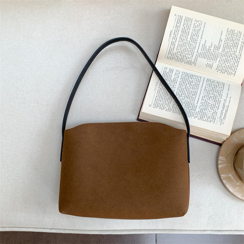 Retro Suede-Like Simple All-Match Tote Bag For Women