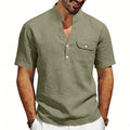 Men's Solid Color Linen T-shirt