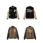 PU Leather Patchwork Casual All-Match Jacket Coat