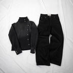 Street-style Printed Straight-leg Washed Denim Jeans