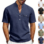 Men's Solid Color Linen T-shirt