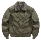 Mens Fleece-lined Loose-fit Plus-size Coat
