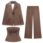 Women's Outerwear Tops And Casual Pants